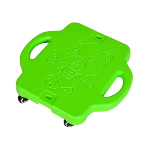 KIOALXZ Patinete Deportivo Plano para niños, Gimnasio Infantil, Tabla de Ruedas Duradera para Interiores con asa Segura, para niños Activos, diversión y, Verde, 40x43x11cm