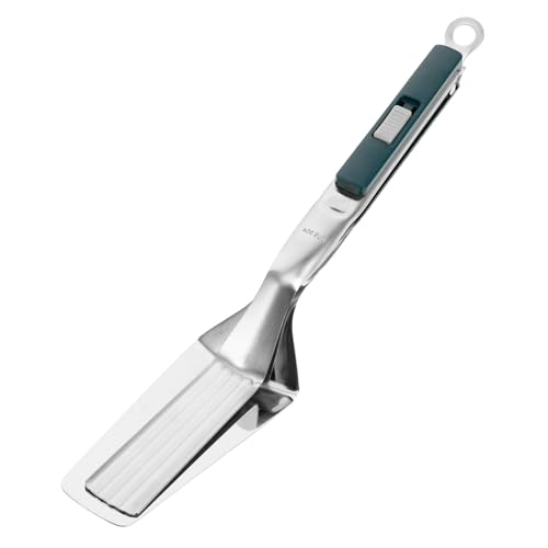 LIFKOME Espátula Multifuncional Para Freír Pequeña Multiusos Para Asar Dentada Para Voltear Carnes De Acero Inoxidable 304 Color Verde