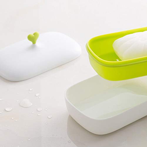 RTHGTFFZ Jabonera Baño La Caja de jabón se Puede Colocar en la Caja de Drenaje del Fregadero en la Cocina y el baño, la Caja de jabón está Hecha de PP y Tiene una Tapa. (Color : Green)