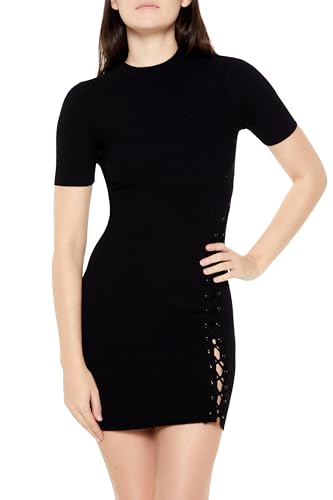 Forever 21 Women's Lace-up Mini Sweater Dress - Image 3