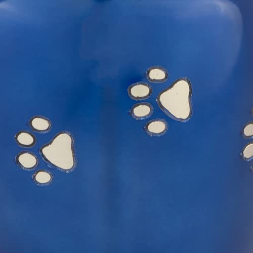 Blue with Silver Paw Prints Small Pet Cremation Urn for Ashes, Brass, Blue Pet Urn, Dog Urn, Cat Urn, Small Sized Pet Urn, 4.25 Inches High