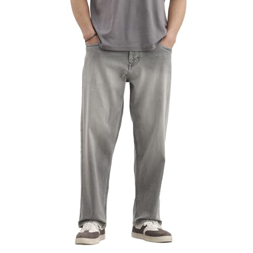 Image of WROGN Men's Cotton Jeans | Mid Rise | Loose Fit