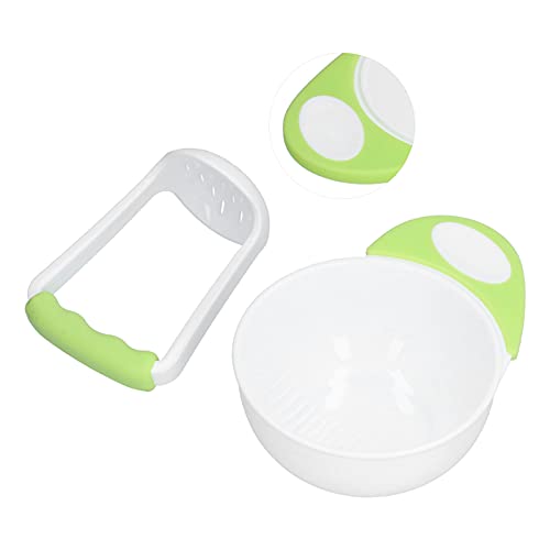 Cuenco para puré de Comida para Bebés, Juego de Cuencos para Triturar Alimentos para Bebés, Cuenco Largo Antideslizante con Mango, Cuenco para puré de Frutas y Verduras con