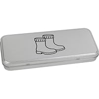 Azeeda 'Wellington Boots for a Rainy Day' Metal Hinged Stationery Tin/Storage Box (TT00295306)