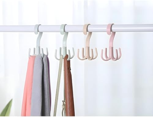 Image of Heda Multi-Function 360 Rotatable 4-Claw Hook Hangers | Space Saving Closet Organizer for Clothes, Bags & Accessories | Multi-Color (2)