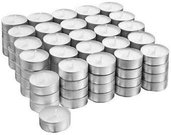 EPISENT 100PACK White Tealight Candles High Grade Paraffin Wax Tealights, Excellent for Home Decoration Parties Wedding Events Outdoor and Indoor Celebrations Can Burn Up to 4hrs