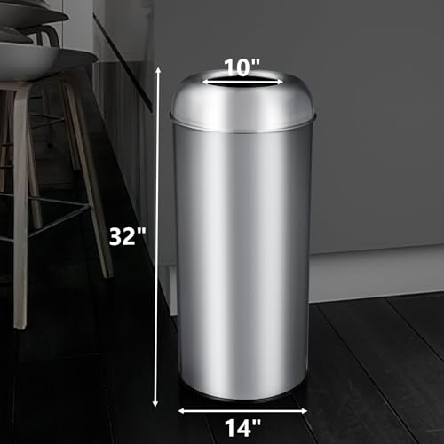Towallmark 65L/17Gal Heavy Duty Open Top Commercial/Kitchen Trash Can, Fingerprint-Resistant Waste Bin for Office Bedroom Restaurant, Brushed Stainless Steel by Towallmark - Image 4