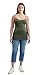 Emmalise Clothing Women's Basic Casual Plain Long Camisole Cami Top Tank, Olive, Large