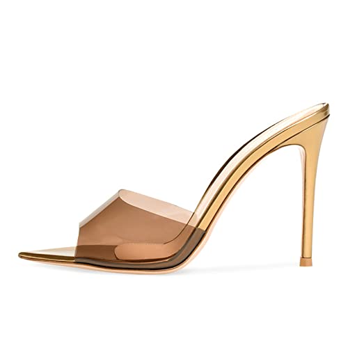 Sandales Mules à Talons Hauts en PVC Transparent 12cm pour Femmes