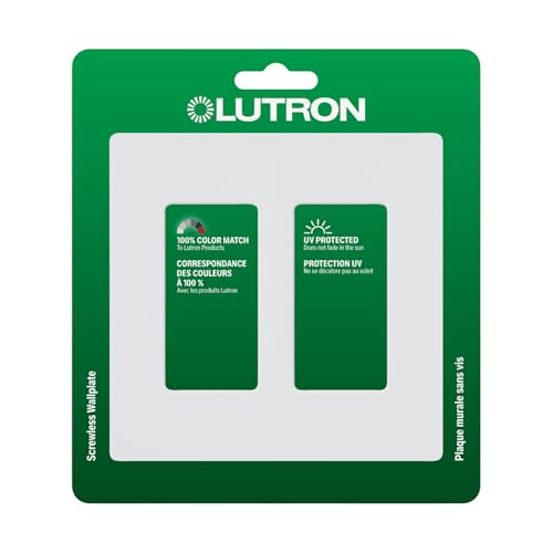 Image of Lutron Claro Light Switch Cover Plate, 2 Gang Wallplate, for Decorator Light Switches, Rocker Light Switch Cover, Outlet Cover, Screwless Switch Plate Cover, Gloss, CW-2-WH, White