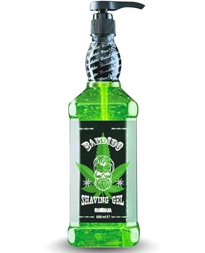 Bandido Green Gel de Afeitar 500 ml – gel de afeitar transparente para piel sensible – pre barba profesional – contornos precisos y deslizamiento suave – hidratación y afeitado profundo