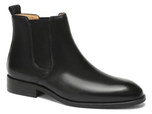 Fashion Tailored Mens Chelsea Boots - Casual Dress Boot with Leather Sole- Rugged Style and Functionality - Rounded Toe