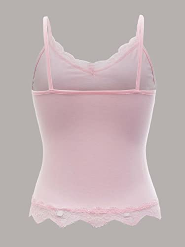 SHENHE Women's Lace Tank Tops Cute Coquette Top Sleeveless Spaghetti Strap Vacation Crop Camisole2