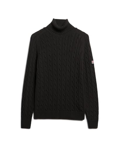 Superdry Para Mujer. W6110614A Jersey Cable Roll Gris (M), Negro, Casual, AlgodóN - 6
