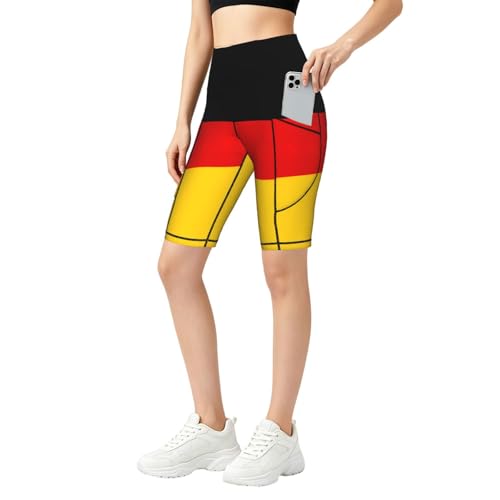 Legging taille haute anti-glissement : pantalon yoga doux imprimé drapeau allemand femme