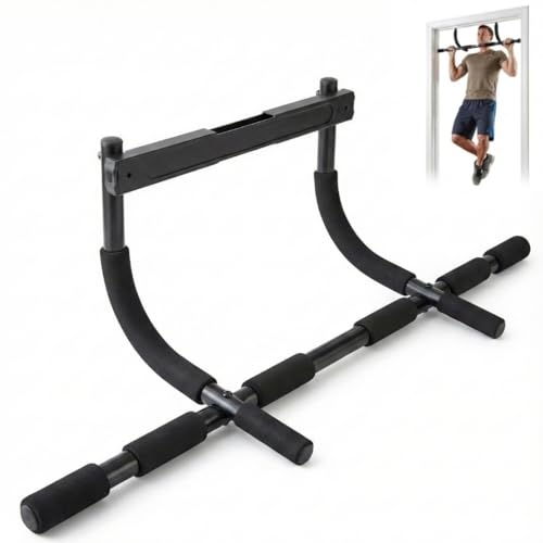 ENERGI CORE Pull Up Bar for Doorway | No-Screw Chin Up Bar with Multi-Grip Foam Handles | Heavy-Duty Home Gym Strength Training Equipment | Upper Body Workout Bar for Standard Door Frames