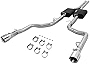 4 inches Oval Muffler Double Walled Round Diagonal Cut Tip Cat-Back Exhaust System Compatible with Chrysler 300 Dodge Charger Magnum 5.7L 05-10, Stainless Steel