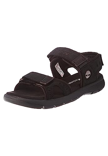 Timberland Governor's Island Men's Leather Strap Sandal (Black Nubuck, 10) - Main Image