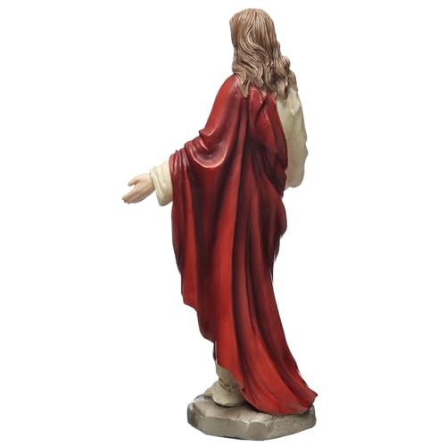 Estatua Religiosa Corazón Sagrado de Jesús Polyresina 6.13 pulg miniatura 5