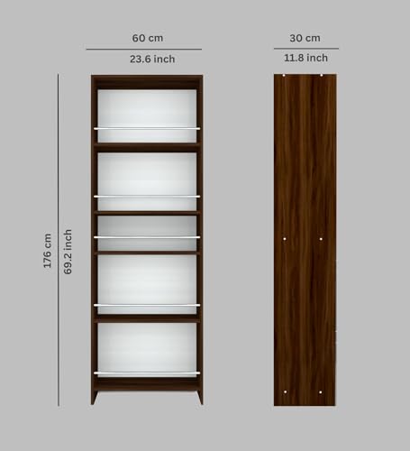 Image of SPECIALITY PANELS Kitchen Cabinet with 5 Open Shelves | Crockery Storage Cabinet | Space Organizer | Termites Resistance | Free Standing Wooden Cupboard for Kitchen Office Home | Walnut Brown