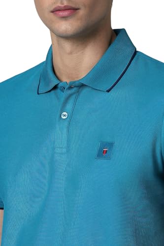 Image of Louis Philippe Men's Cotton Solid Slim Fit T-Shirt