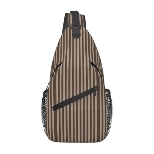 Brown Strip Stylish Men'S Messenger Bag - Durable Polyester, Huge Capacity & Adjustable Strap