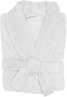 Bambury Microplush Bathrobe Bathrobe, Medium/Large, White