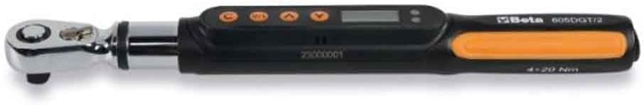 Beta 605DGT/2 - Electronic Torque Wrench 4-20Nm, Multi-Unit LCD Display, 1/4" Ratchet, LED and Buzzer, High Precision