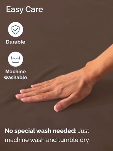 Image of Extra Deep King Fitted Sheet - Single Fitted Sheet Only - Brown | Easily Fits 18 inch to 24 inch Mattress, Soft, Wrinkle Free, Breathable & Comfy, Extra Deep Pockets Hotel Luxury Fitted Sheet