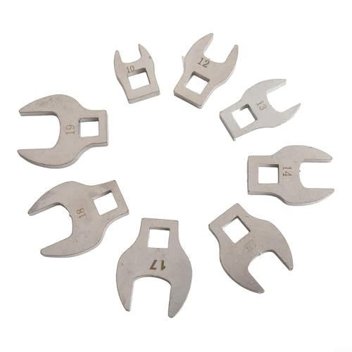 Jeu de 8 clés à molette de 9,5 mm pour pied de biche, clés métriques ouvertes de 10 mm à 19 mm, têtes interchangeables pour espaces restreints, outils de réparation automobile et d'entretien