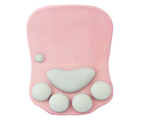 Wesappinc Cat Paw Mouse Pad With Wrist Support Cushion Soft Silicone Wrist Rests Ergonomic Cute Mousepad Design For Office Computer Mac Gaming Desk Decor (10.7X7.8X0.9'') (Pink) #TOP4
