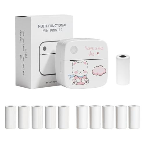 Mini stampante tascabile portatile termica istantanea stampa fotografica etichettatrice BT Connect Compatibile con Android o iOS APP Supporto etichetta ricevuta promemoria adesivo note wireless
