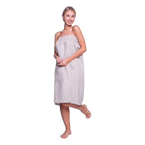 Ger3as Saunakilt Damen, 100% Leinen Saunatuch Cover