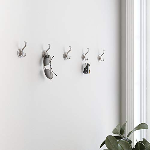 Franklin Brass Coat And Hat Hook With Round Base Wall Hooks 5-Pack, Satin Nickel, B42307M-Sn-C #TOP1