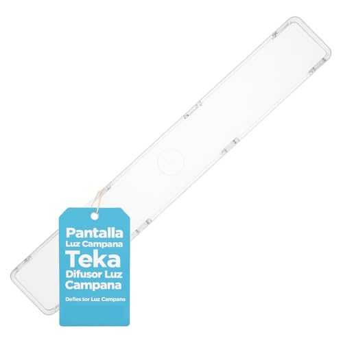 RECAMBIOS DREYMA Deflector Transparente 81460013 Campana Extractora Compatible con Teka DM60 DM70 DM90 CT621 VR01 VR03 Medidas Precisas 402x59 mm Sustitución Fácil Para Luz Cocina Resistente