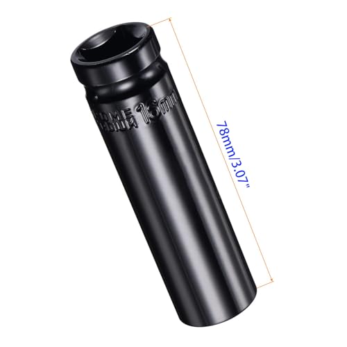 MACHSWON 2Pcs 1/2 Inch Drive - 16mm Deep Impact Socket with 6 Point Design, Heat-Treated Cr-V Steel 78mm Length, Metric Sizes - Image 2