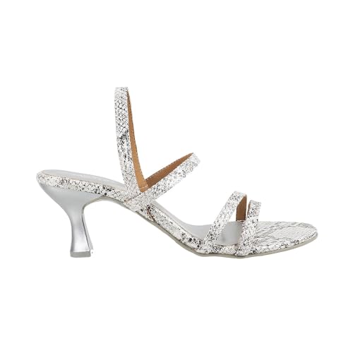 Image of Metro Women Synthetic Leather Kitten Heel Fashion Sandal