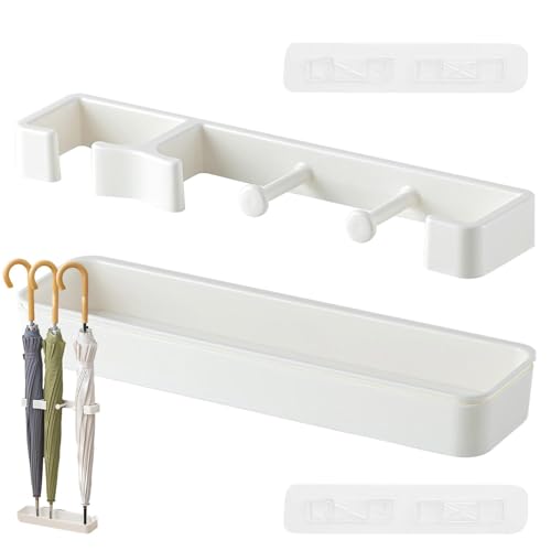 Entryway Umbrella Holder - Wall Mounted Umbrella Organizer, Creative Umbrella Storage Shelf | Indoor Umbrella Stand with Drip Tray, Modern Umbrella Storage for Entrance Living Room Bedroom Offices