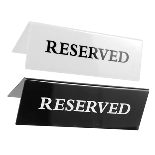 Cabilock 2 Pack Acrylic Table Card Sign Restaurant Reserved Signs Wedding Chair Reservation Hotel Seating Long Lasting Material