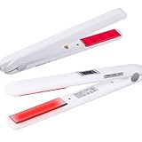 Ultrasonic Infrared Hair Care Iron Recovers The Damaged Hair LED Display Treatment Styler Cold Iron Straightener, Infrared Straightener Styler (White)