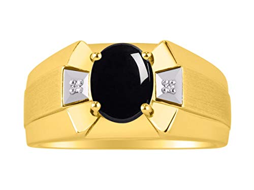 Bague en onyx ovale et diamant RYLOS bijou haut de gamme