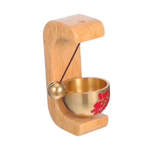 DONFAMDS 磁吸真鍮製木製チャイムドアベル 店舗玄関用 磁取り付け簡単 持続耐久 木の温もりと静音通知 自動音量調節付き夜間モード