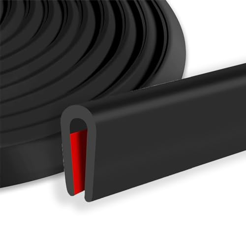 Zephyra Paraspigoli adesivo 3m – Profilo in gomma a U per lamiera, vetro, metallo, auto – Flessibile e resistente – Nero（2mm）