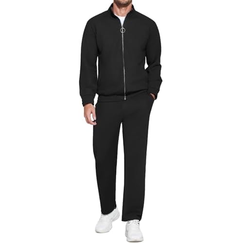 COOFANDY Mens 2 Piece Tracksuit Casual Sweatsuits Full Zip Track Suits Jogging Athletic Suit Sets