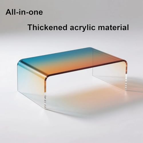 Mesa de centro rectangular portátil de acrílico verde y 100cm para salas de estar 6