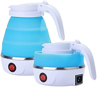 Foldable Electric Kettle, Portable Kettle for Travel, Silicone Electric Water Boiler, Tea Heater, Coffee Maker, Collapsible Kettle with Separable Power Cord for Outdoor Hiking Camping