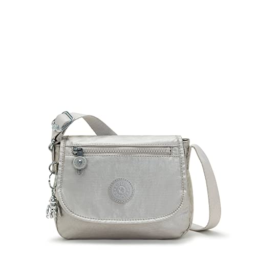 Cinturino regolabile Kipling Sabian - Mini borsa a tracolla, Metallizzato brillante., 7.75\'\'L x 5.75\'\'H x 3.25\'\'D
