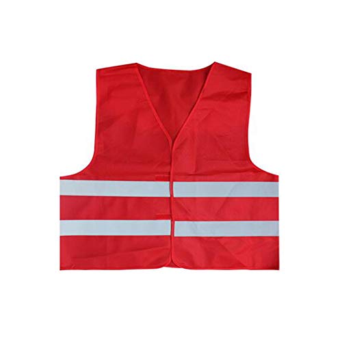 Proumhang Unisex Adultos automovilista Alta Visibilidad Chaleco de Seguridad Fluorescentes Reflectante 52 * 65cm-Rojo