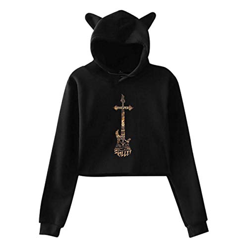 Preisvergleich Produktbild Qeely Kapuzenpullover Skillet Women Casual Long Sleeves Katzenohr Pullover Schwarz
