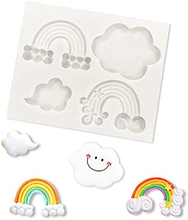 rainbow bridge mold silicone cloud silicone mold, chocolate cookie pastry pie cake fondant mold, cupcake candy decorating, polymer clay wedding birthday party cupcake decorating